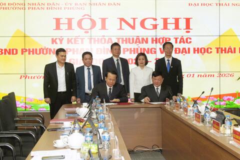 Đại học Thái Nguyên và phường Phan Đình Phùng ký kết thỏa thuận hợp tác giai đoạn 2026-2030