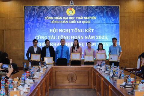 Công đoàn Khối cơ quan Đại học Thái Nguyên tổng kết công tác năm 2025, triển khai nhiệm vụ năm 2026