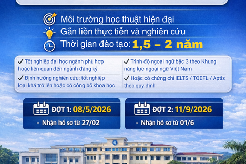 Đại học Thái Nguyên thông báo tuyển sinh Thạc sĩ năm 2026 với hơn 2.300 chỉ tiêu