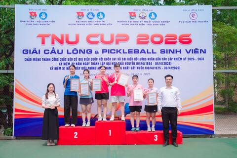 Bế mạc Giải Cầu lông và Pickleball sinh viên Đại học Thái Nguyên năm 2026