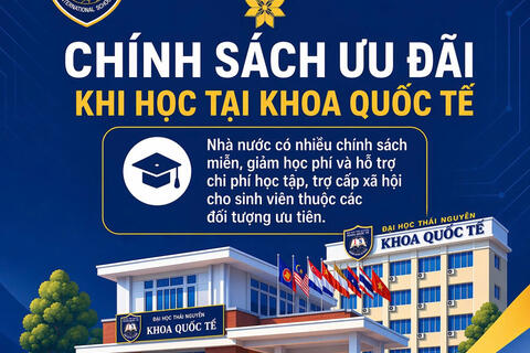 Khoa Quốc tế - Đại học Thái Nguyên triển khai chính sách miễn, giảm học phí và hỗ trợ chi phí học tập năm 2026