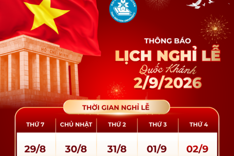 Đại học Thái Nguyên thông báo kế hoạch nghỉ lễ dịp Quốc khánh 2/9 năm 2026