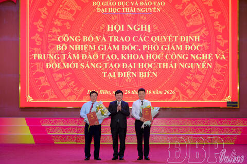 Đại học Thái Nguyên công bố các quyết định về tổ chức bộ máy và bổ nhiệm viên chức quản lý Phân hiệu Đại học Thái Nguyên tại tỉnh Điện Biên