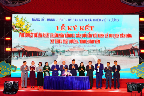 Thai Nguyen University and Trieu Viet Vuong Commune (Hung Yen Province) Sign Strategic Cooperation Agreement on Cultural Development