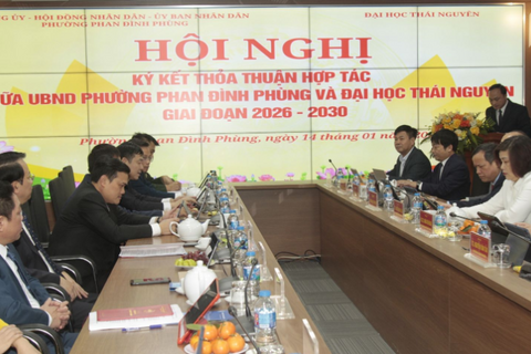 Thai Nguyen University and Phan Dinh Phung Ward Sign Cooperation Agreement for the 2026–2030 Period