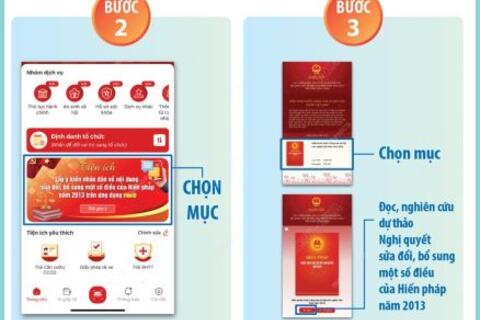 Hướng dẫn sử dụng tiện ích lấy ý kiến Nhân dân về nội dung sửa đổi, bổ sung một số điều của Hiến pháp năm 2013 trên ứng dụng VNeID